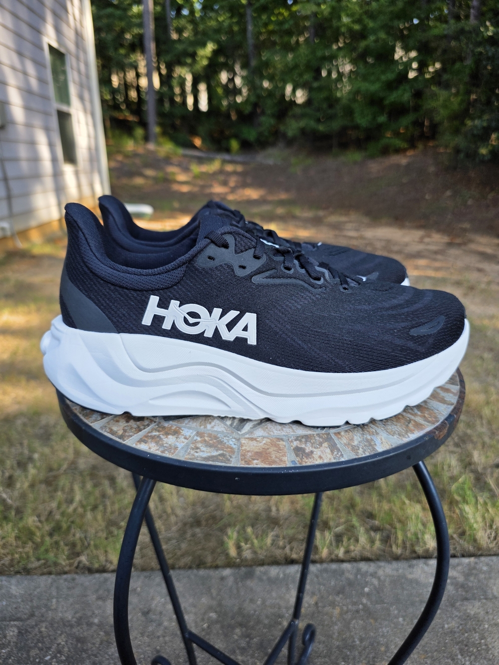 Hoka Arahi 8 1168710 BWHT Black/White Running Shoes Men Sz 10.5 2E Wide Worn 1x